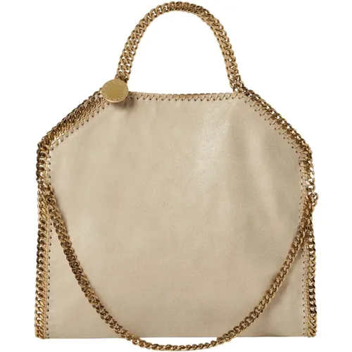 Fold-Over Cream Tote Bag , female, Sizes: ONE SIZE - Stella Mccartney - Modalova