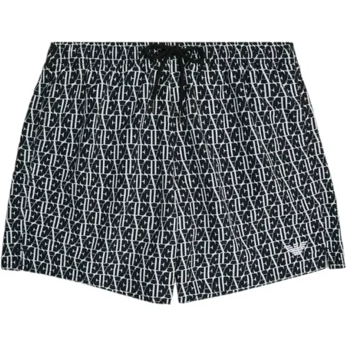 Drawstring Waist Shorts with Logo Print , male, Sizes: 3XL, M, XL, 2XL, S - Emporio Armani - Modalova