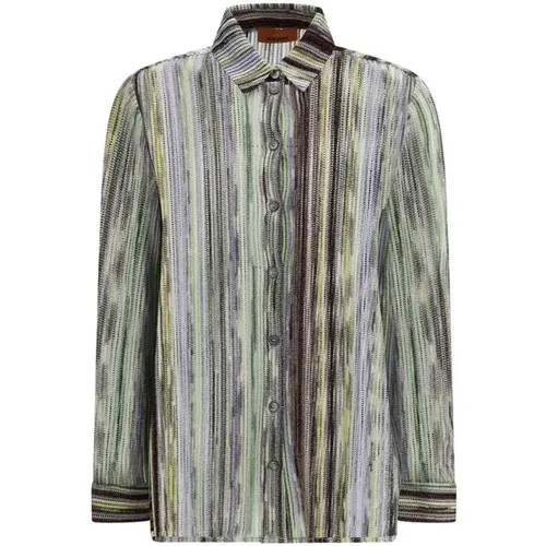 Shirts, female, , Size: M Iconic Pattern Shirt with Classic Collar - Missoni - Modalova