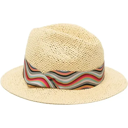 Ribbon-Trim Fedora Hat , female, Sizes: S, M - Paul Smith - Modalova