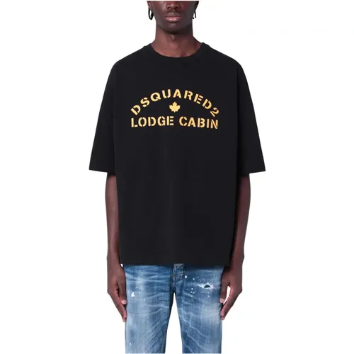 T-Shirts, male, , Size: XS Short Sleeve Crew Neck T-Shirt - Dsquared2 - Modalova