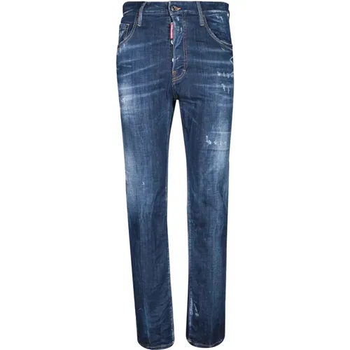 Dunkelblaue Regular Fit Jeans , Herren, Größe: XL - Dsquared2 - Modalova