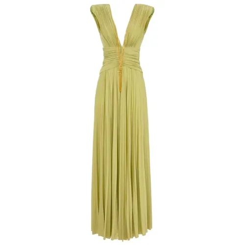 Lurex Pistachio Red Carpet Dress , female, Sizes: S, M, L - Elisabetta Franchi - Modalova