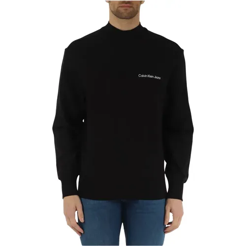 Baumwoll-Sweatshirt mit Logo-Print , Herren, Größe: M - Calvin Klein Jeans - Modalova