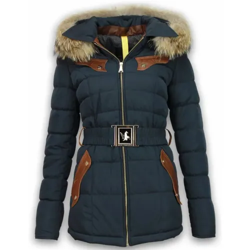 Leather piece side pockets with belt - Winter jackets - Viva-R007 , female, Sizes: XS - Gentile Bellini - Modalova