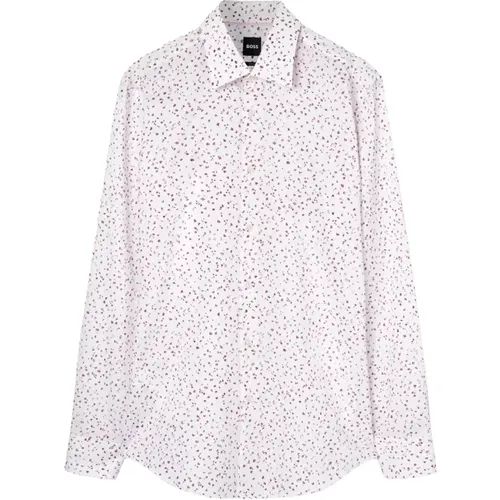 White Patterned Shirt , male, Sizes: XL, M, 2XL - Boss - Modalova