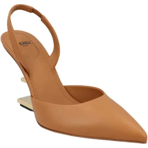 Leather heels , female, Sizes: 6 1/2 UK - Fendi - Modalova