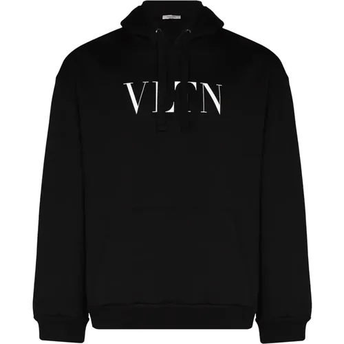 Hoodies, male, , Size: L Sweater with Hood and Vltn Print - Valentino Garavani - Modalova