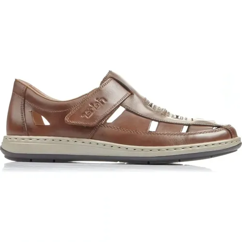 Leather Flat Sandals , male, Sizes: 11 UK - Rieker - Modalova