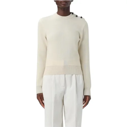 Cashmere Knitwear, female, , Size: L Ribbed Trim Cashmere Pullover Sweater - Bottega Veneta - Modalova