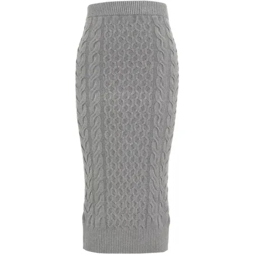 Grey Cable Knit Tube Skirt , female, Sizes: S, M - Kaos - Modalova