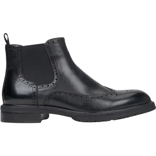 Men's Leather Chelsea Boots with Folk Perforation Er00116142 , male, Sizes: 6 UK, 5 UK, 9 UK, 11 UK, 7 UK, 8 UK - Estro - Modalova