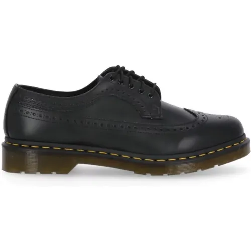 Schwarze Leder Brogue Schnürschuhe , Herren, Größe: 44 EU - Dr. Martens - Modalova