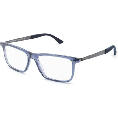 Blaue Optische Brille , Herren, Größe: 55 MM - Montblanc - Modalova