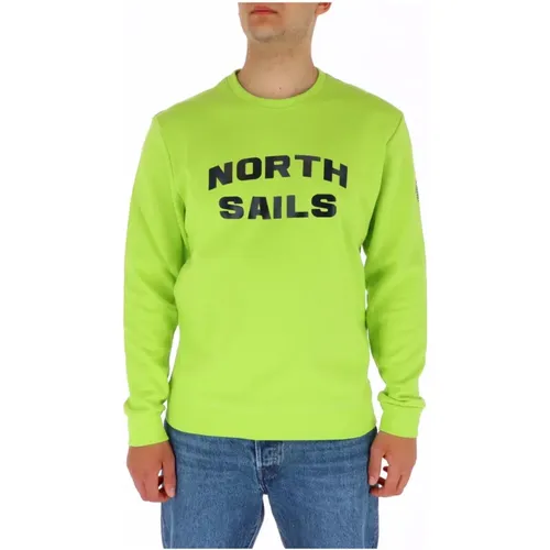 Grüner Langarm-Sweatshirt , Herren, Größe: S - North Sails - Modalova