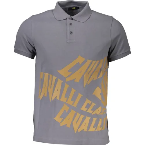 Polo Shirts, male, , Size: XL Short Sleeve Polo Shirt Grey Men - Cavalli Class - Modalova