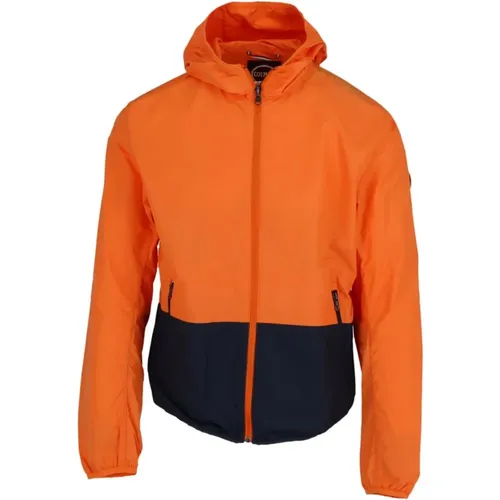 Light Jackets, male, , Size: 3XL Printed Hooded Jacket with Pockets - Colmar - Modalova