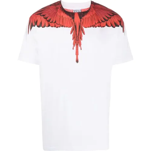 Icon Wings Weißes T-Shirt , Herren, Größe: L - Marcelo Burlon - Modalova