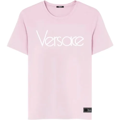 S Logo Embroidery T-Shirt , female, Sizes: XS - Versace - Modalova
