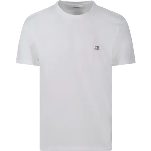 Gauze Weißes Logo T-Shirt , Herren, Größe: M - C.P. Company - Modalova