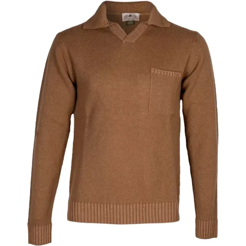 Long Sleeve Wool Polo Shirt , male, Sizes: L, M, XL, 2XL - Irish Crone - Modalova