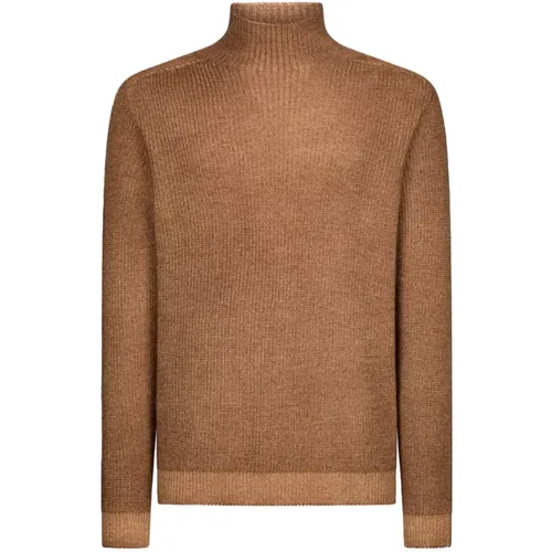 Turtleneck Sweater Two-Tone Knit Long Sleeve , male, Sizes: L, M, 2XL - Dondup - Modalova