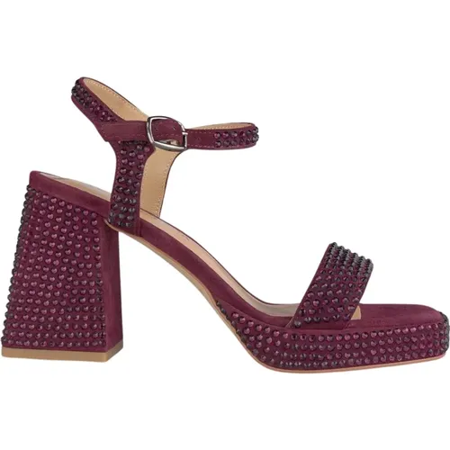 Jeweled Block Heel Sandals , female, Sizes: 5 UK, 8 UK, 3 UK, 4 UK, 7 UK, 6 UK - Alma en Pena - Modalova