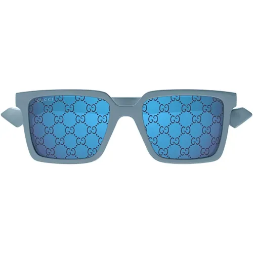 Blaue Sonnenbrille für Frauen , Damen, Größe: 55 MM - Gucci - Modalova