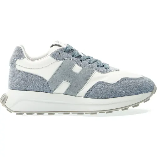 Denim and Leather Running Shoes , female, Sizes: 5 1/2 UK, 3 UK, 5 UK - Hogan - Modalova