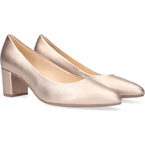 Gold Blockabsatz Pumps Elegant Bequem , Damen, Größe: 37 EU - Gabor - Modalova