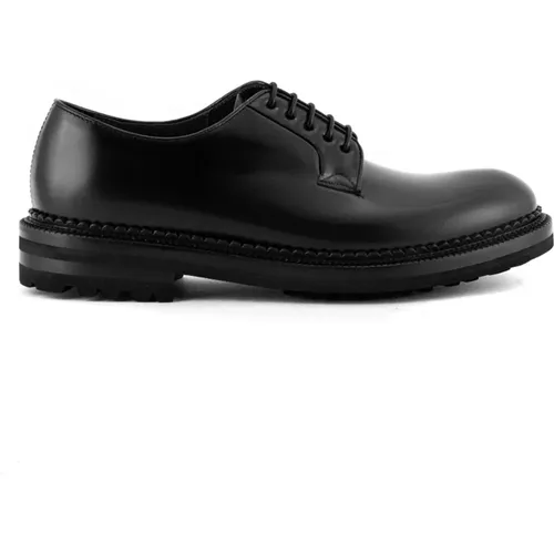 Laced Shoes, male, , Size: 11 US Leather Derby Lace-up Shoes - Green George - Modalova