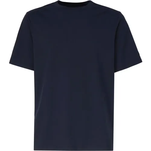 Blaues Baumwoll-T-Shirt mit Ausschnitt , Herren, Größe: 2XL - Autry - Modalova