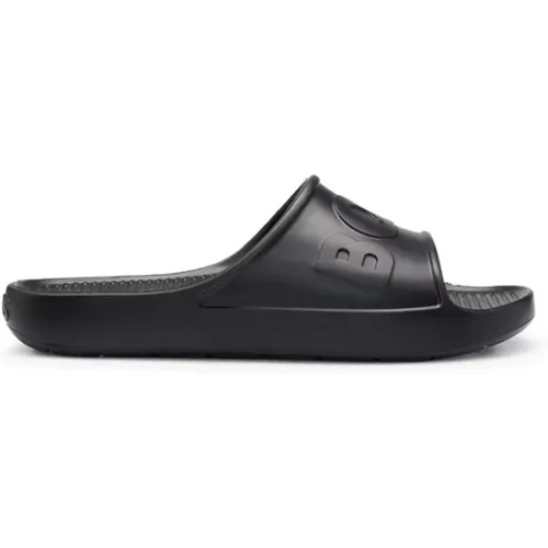 Sliders, male, , Size: 7 US Stylish Slip-On Sandal with Heel - Hugo Boss - Modalova