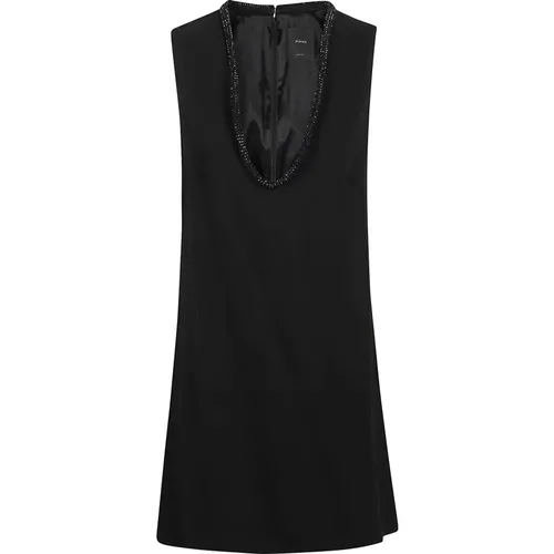 Schwarzes Sheath Kleid mit Verzierter Halslinie , Damen, Größe: 2XS - pinko - Modalova