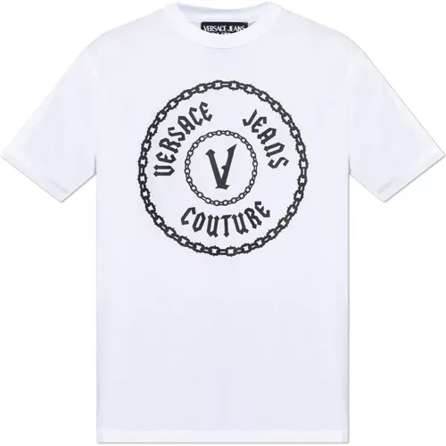 T-shirt with logo , male, Sizes: XS, XL, S, M, L - Versace Jeans Couture - Modalova