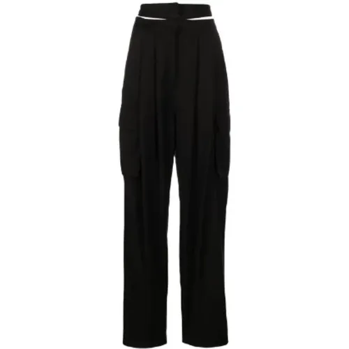 Schwarze Flanellhose , Damen, Größe: XS - Andrea Adamo - Modalova