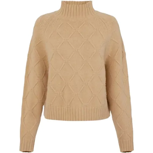 Turtlenecks, female, , Size: S Diamond Jacquard Knit Sweater - Elisabetta Franchi - Modalova