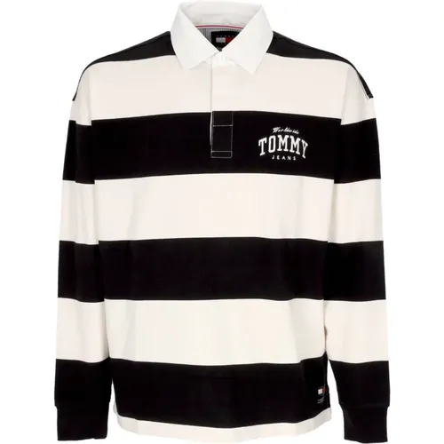 Polo Shirts, male, , Size: L Striped Rugby Polo Shirt - Tommy Hilfiger - Modalova