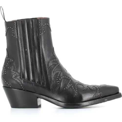 Leather Studded Boots , female, Sizes: 4 1/2 UK, 5 UK - Sartore - Modalova
