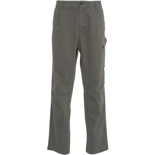 Straight Trousers, male, , Size: M Grey Cargo Pants Elevate Your Style - C.P. Company - Modalova