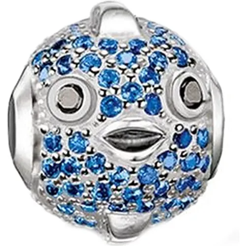 Fugu Bead Charm Pendant Silver Blue , female, Sizes: ONE SIZE - Thomas Sabo - Modalova