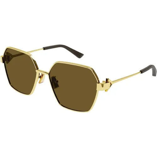 Gold/Bronze Sunglasses,Sunglasses Bv1224S - Bottega Veneta - Modalova