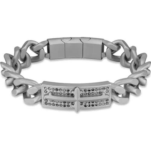 Bracelets, male, , Size: ONE SIZE Mens Bracelet Vigor Steel - Police - Modalova