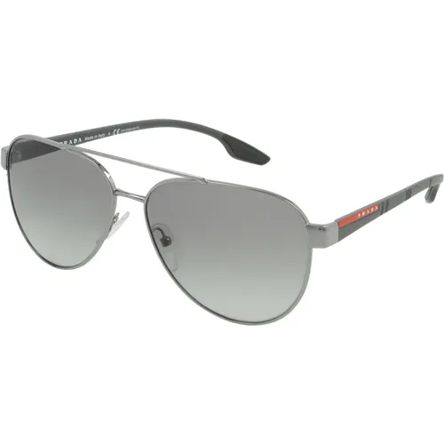 Stilvolle Aviator Sonnenbrille mit Grauem und Silbernem Rahmen - Prada - Modalova