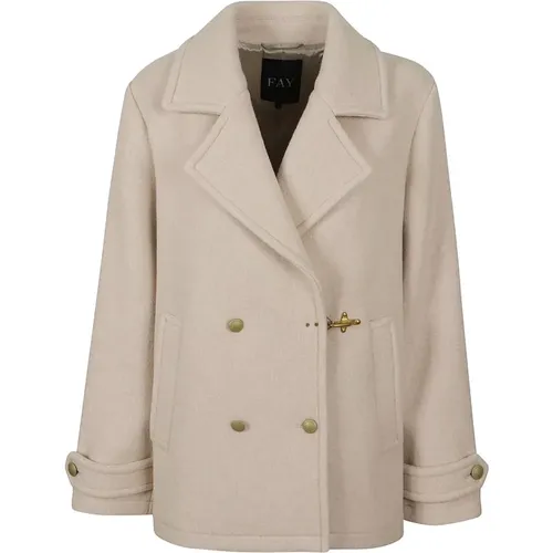 Wool Coat Made in Italy , female, Sizes: L - Fay - Modalova