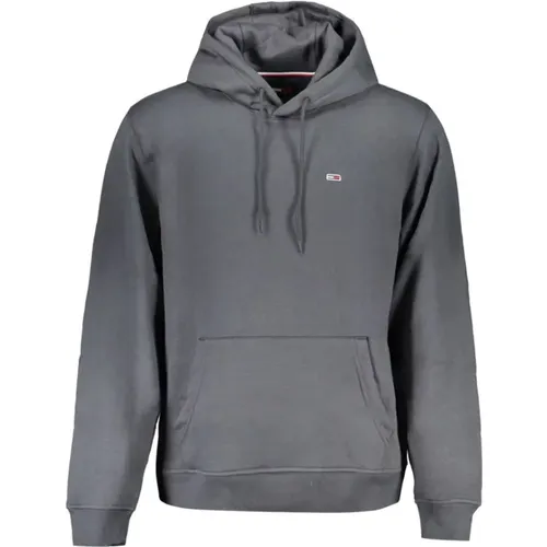 Hoodies, male, , Size: 2XL Grey Cotton Hoodie with Appliqué Detail - Tommy Hilfiger - Modalova