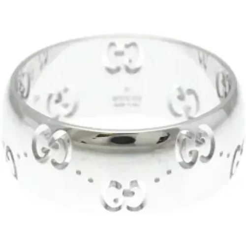 Pre-owned Jewellery, female, , Size: ONE SIZE Pre-owned White Gold rings - Gucci Vintage - Modalova