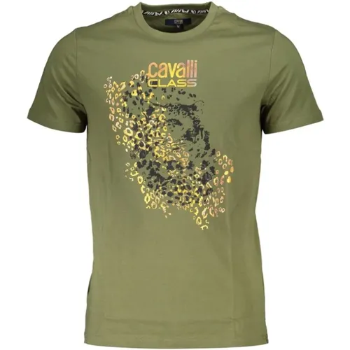 Print Logo Short Sleeve Tee , male, Sizes: L, 2XL, XL - Cavalli Class - Modalova