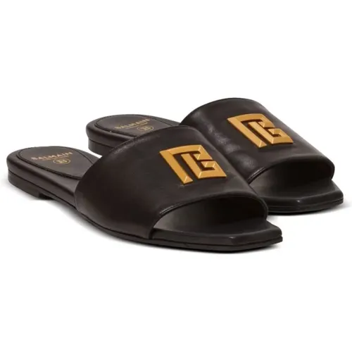 Schwarze Sandalen für Frauen Ss24 , Damen, Größe: 36 EU - Balmain - Modalova