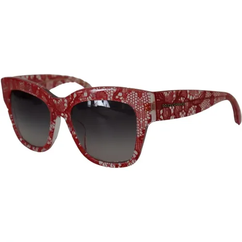 Lace Acetate Rectangle Shades Dg4231F Sunglasses , female, Sizes: ONE SIZE - Dolce & Gabbana - Modalova